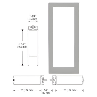 CRL-U.S. Aluminum Clear Anodized Custom Size Single Blank 550 Wide Center Stile Entrance Door - No Prep