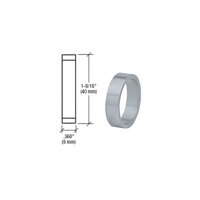 CRL Brushed Stainless .360" Straight Cylinder Ring