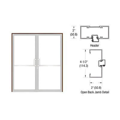 CRL-U.S. Aluminum Custom Size Dark Bronze/Black Anodized Class 1 Series 451 Open Back Gear Hinge Up and Over Frame Complete (2F)