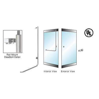CRL-Blumcraft® Brushed Stainless Right Hand Reverse Rail Mount Cylinder/Thumbturn "Z" Exterior Top Securing Deadbolt Handle