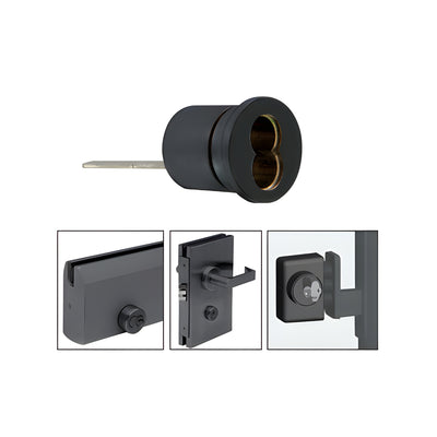 CRL Matte Black Rim Cylinder Housings for Small Format Interchangeable Cores (SFIC)