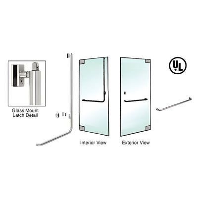 CRL-Blumcraft® Brushed Stainless Right Hand Reverse Glass Mount Keyed Access "A" Exterior, Top Securing Panic Handle for 3/4" Glass