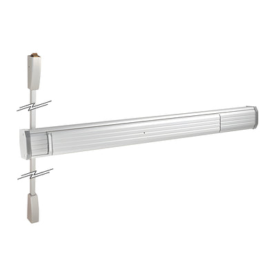 CRL Satin Aluminum 48" x 96" Jackson® 1275 Push Pad Surface Vertical Rod Panic Exit Device