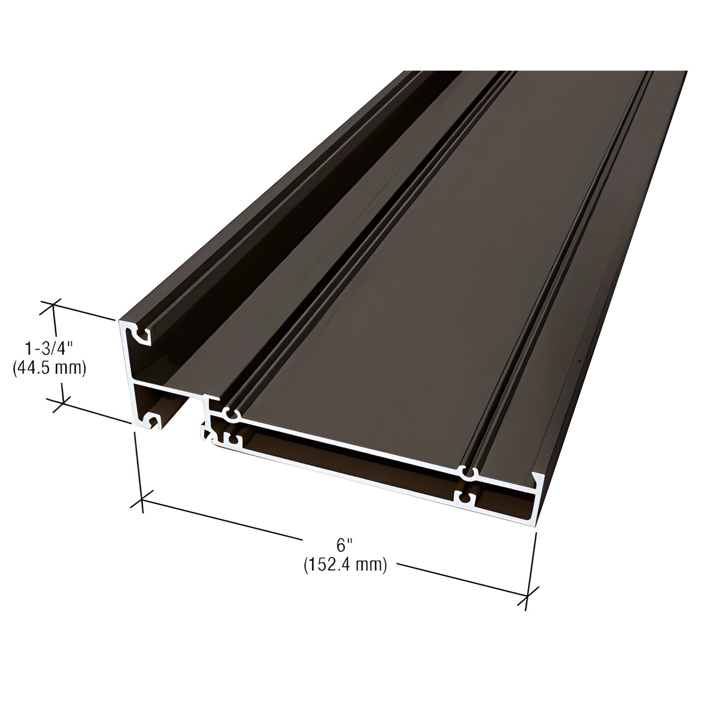 CRL-U.S. Aluminum Intermediate Rail, Bronze/Black Anodized 24'2"