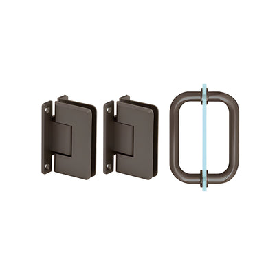 CRL Oil Rubbed Bronze Pinnacle Shower Pull and Hinge Set