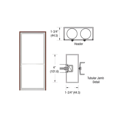 CRL-U.S. Aluminum Bronze Black Anodized 39-1/2" x 85-3/4" 400 Series Up and Over Single Door Frame for Center Hung OHCC