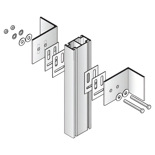 CRL-U.S. Aluminum Mid-Span Anchor for Vertical Balusters - 12 Pack