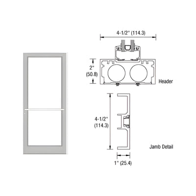 CRL-U.S. Aluminum White Painted Series DF800 Up/Over Sub Frame for a Single Door