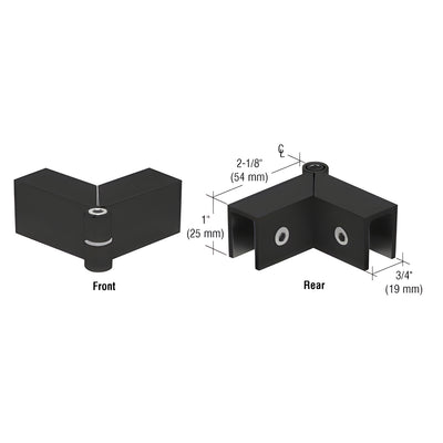 CRL Matte Black Adjustable "Sleeve Over" Glass Clamp