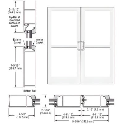 CRL-U.S. Aluminum IG600 StormFront™ KYNAR® Butt Hinge Panic Door