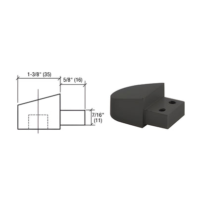 CRL-U.S. Aluminum Black Anodized Offset Pivot, Frame Portion Only