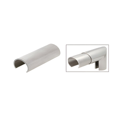 CRL Mill Aluminum 4" x 2-1/2" Oval Connector Sleeve for Cap Railing, Cap Rail Corner, and Hand Railing