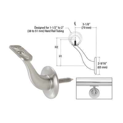 CRL Meridian Series Wall Mount Bracket in Brushed Stainless Steel