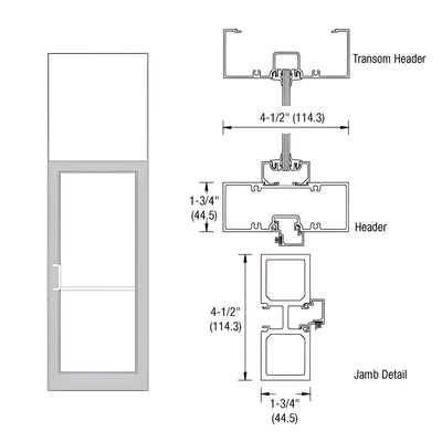 CRL-U.S. Aluminum Clear Anodized Class 1 39-1/2" x 126" Series DF800 Tubular Offset Pivot Transom Frame Complete (1FT)