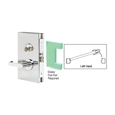 CRL Polished Stainless 6" x 10" LH Center Lock With Deadlatch in Storeroom Function
