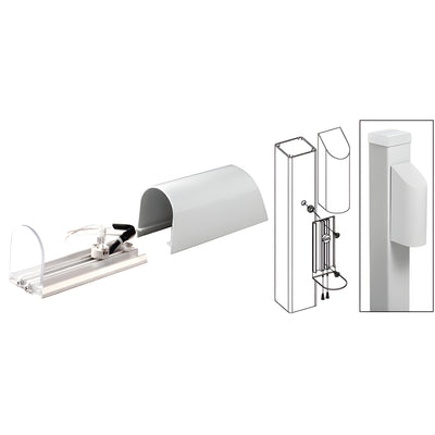 CRL Metallic Silver Aluminum Post Mounted Decorative Light With Hood