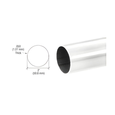 CRL Polished Stainless 2" Diameter Round .050" Tubing - 236"