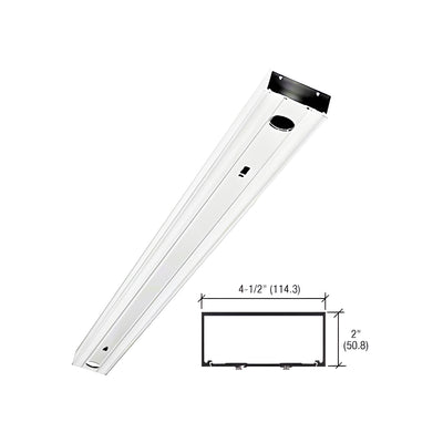 CRL-U.S. Aluminum White Kynar® Paint 2" x 4-1/2" 451 Series Header Prepped for Center Hung Overhead Concealed Closers