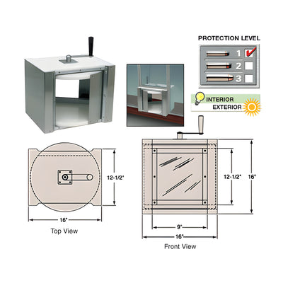CRL Brushed Stainless Rotary Server with Vision Panel