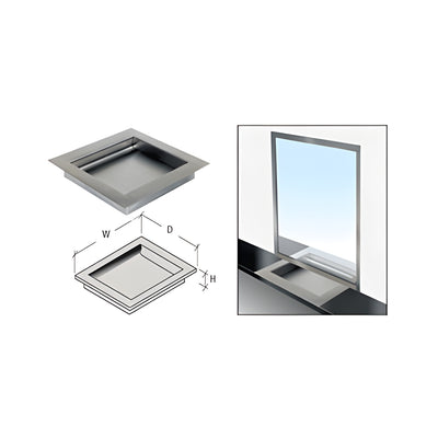 CRL Brushed Stainless Non-Ricochet Level 3 Bullet Resistant 16" W x 12" D x 2" H Drop-In Deal Tray