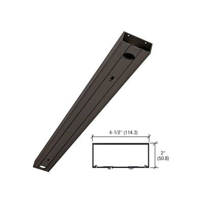 CRL-U.S. Aluminum Bronze Anodized 2" x 4-1/2" 451 Series Header Prepped for Center Hung Overhead Concealed Closers