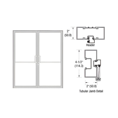 CRL-U.S. Aluminum Custom Size Clear Anodized Class 1 Series 451 Tubular Gear Hinge Up and Over Frame Complete (2F)