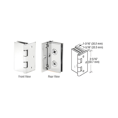 CRL Chrome Double Wall-to-Glass Hinges