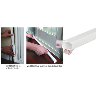 CRL White TrimQuick® 1/2" x 3/4" Vinyl Stop