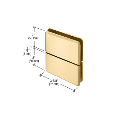 CRL Satin Brass Prima 02 Series Glass-To-Glass Mount Hinge