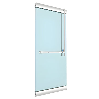 CRL-Blumcraft® Polished Stainless Right Hand Reverse Rail Mount Keyed Access "JS" Exterior, Top Securing Panic Handle