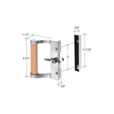 CRL Aluminum/Wood Hook Style Surface Mount Handle 3" Screw Holes