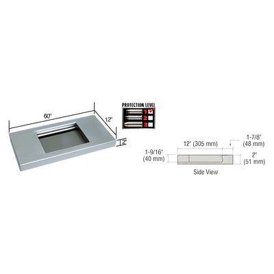 CRL Brushed Stainless 60" Wide x 12" Deep Level 1 Protection Stainless Steel Shelf with Deal Tray