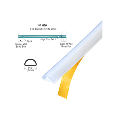 CRL Translucent Silicone Bulb Seal With Pre-Applied Tape