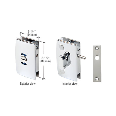 CRL Polished Chrome Glass Swinging Door Lock with Indicator for 5/16" to 1/2" Glass