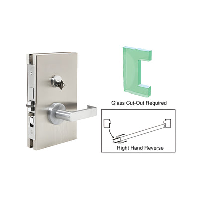 CRL Brushed Stainless 6" x 10" RHR Center Lock With Deadlatch in Entrance Lock Function