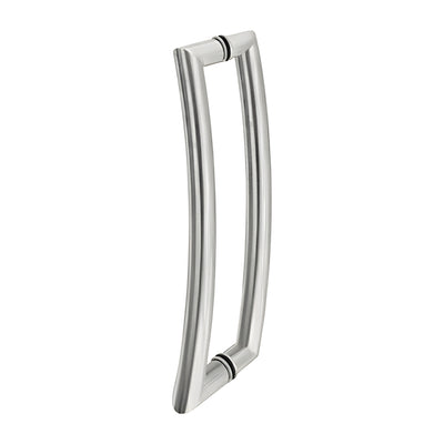 CRL Brushed Stainless Steel Curved Glass Door Pull 18 in Back-to-Back