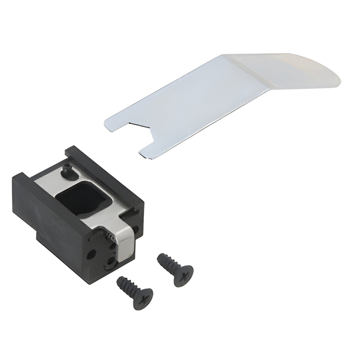 CRL top bolt guide (SKU 30934313) - black plastic housing with stainless slide and two screws, for Jackson panic exit devices