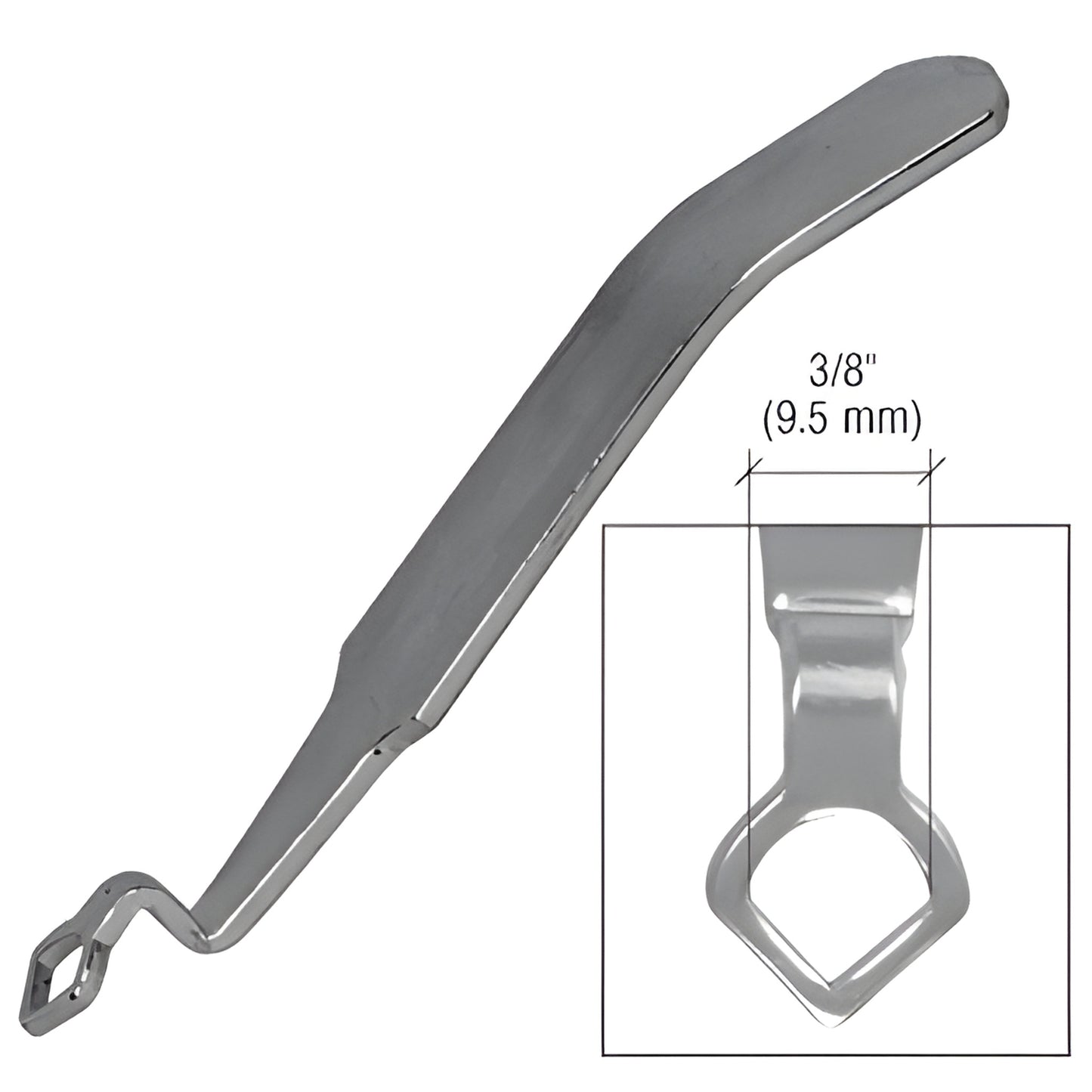CRL DT110 steel locking-strip insertion tool - bent handle with eye tip and heel press, fits 3/8" (10 mm).