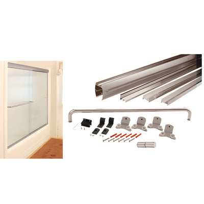 CRL Brushed Nickel 72" x 60" Cottage DK Series Sliding Shower Door Kit with Metal Jambs for 3/8" Glass