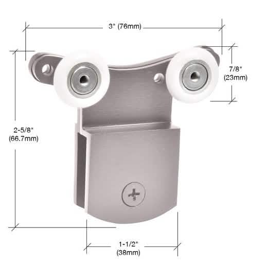 Brushed Nickel Top Hanger Bracket for CK/DK Cottage Sliders - 3/8" Sturdy Design
