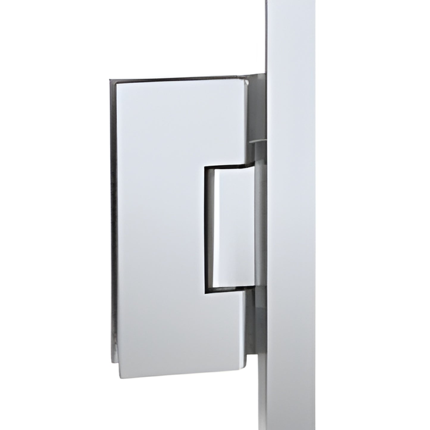 Polished chrome Vienna series heavy-duty frameless shower door hinge (72") SKU V1E03372CH