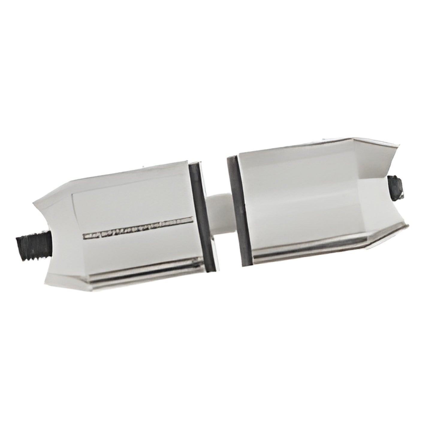 Brushed stainless steel mid-posts for extra-long ladder-style pull handles, pair - SKU LPMPBS