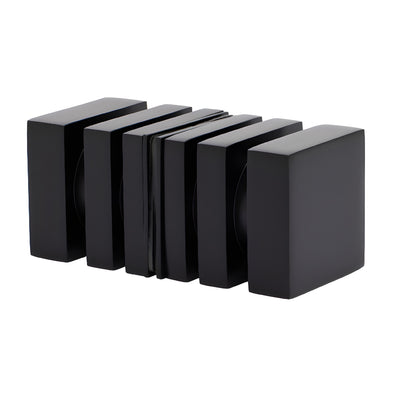 CRL Matte Black Square Back-to-Back Knob Set for Glass Doors