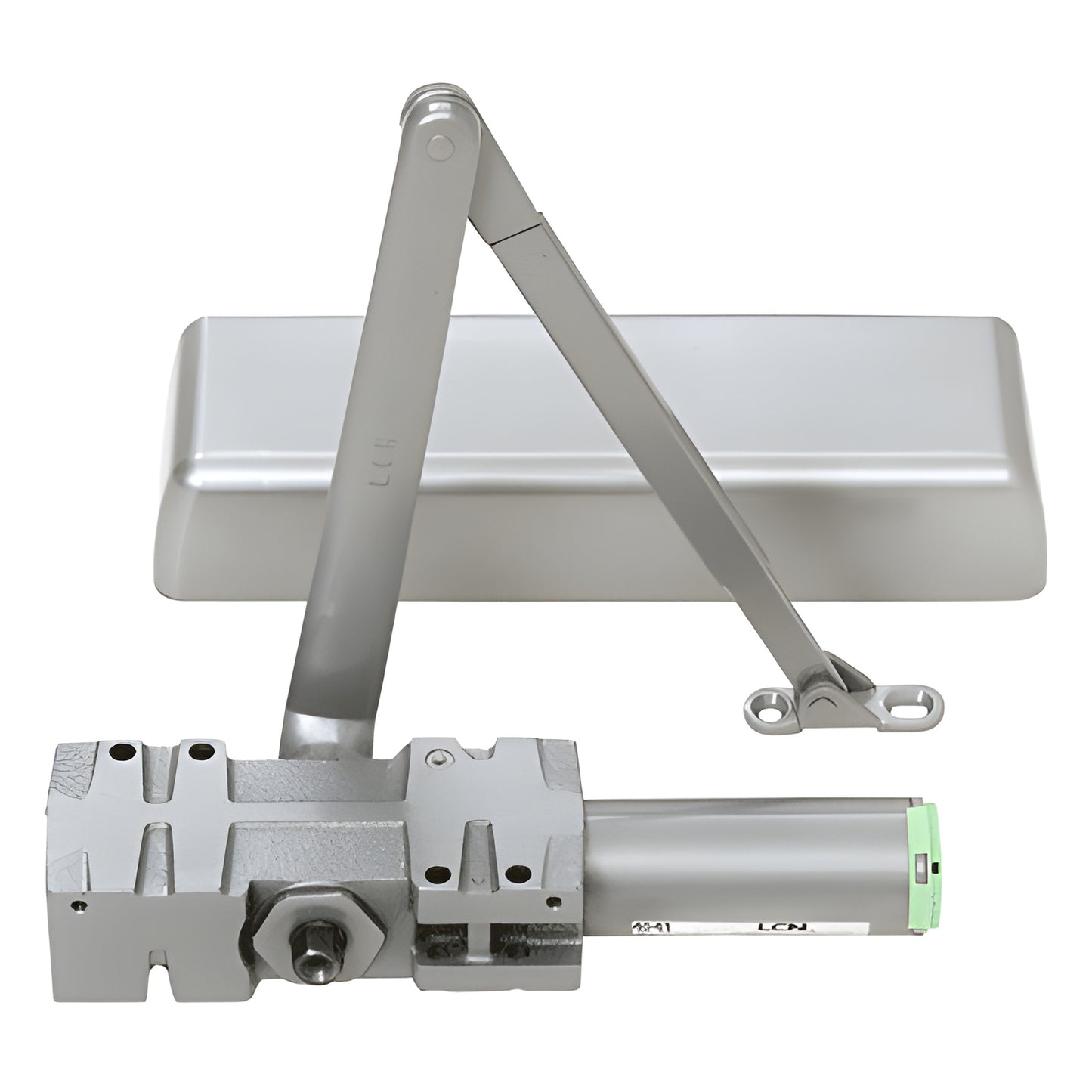 LCN 4040 surface door closer (SKU 4041AL), aluminum finish, heavy-duty surface mount with parallel arm
