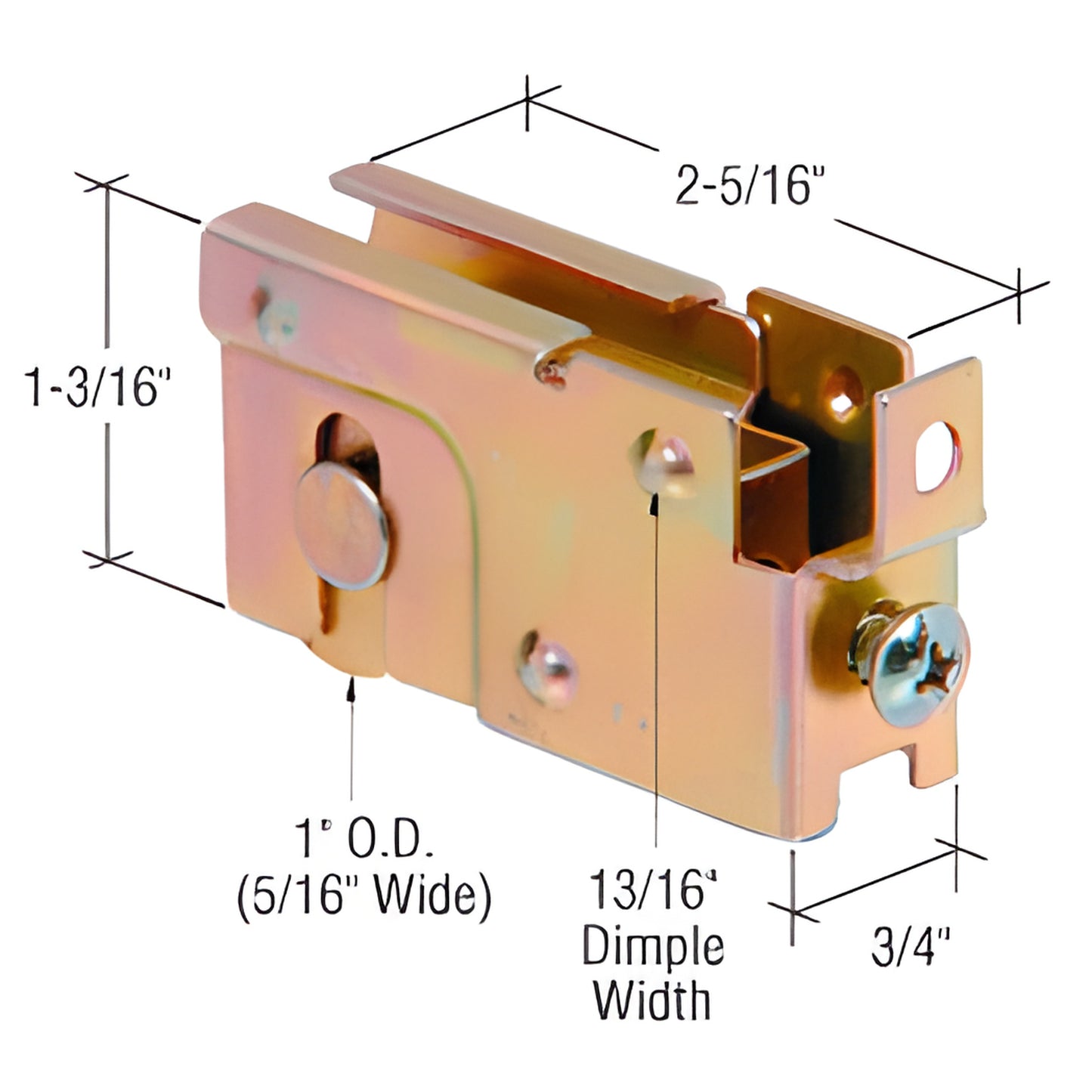 CRL SKU D1840 adjustable steel sliding glass door roller assembly, single concave 1" roller, 3/4" wide housing.