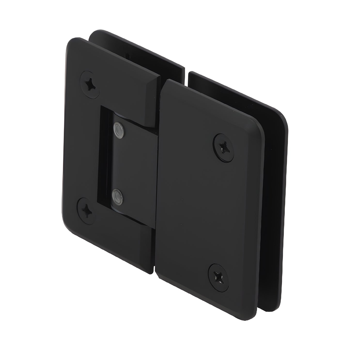 P1N3800RB oil rubbed bronze adjustable glass to glass shower hinge, solid brass, beveled edges, self centering.