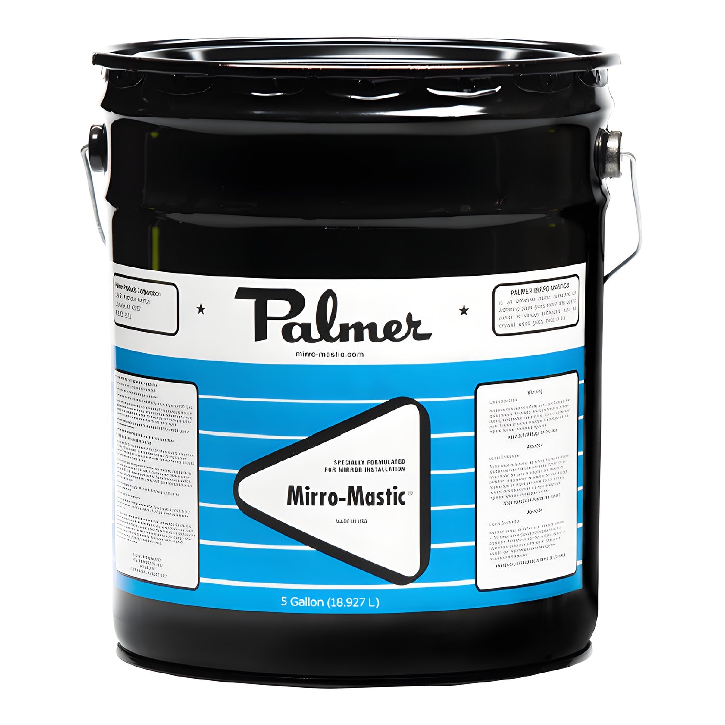Palmer Mirro-Mastic mirror adhesive - black 5-gallon pail (SKU: PM205)