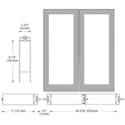 CRL-U.S. Aluminum Clear-Anodized Custom Entrance Door Pair 550 Stile