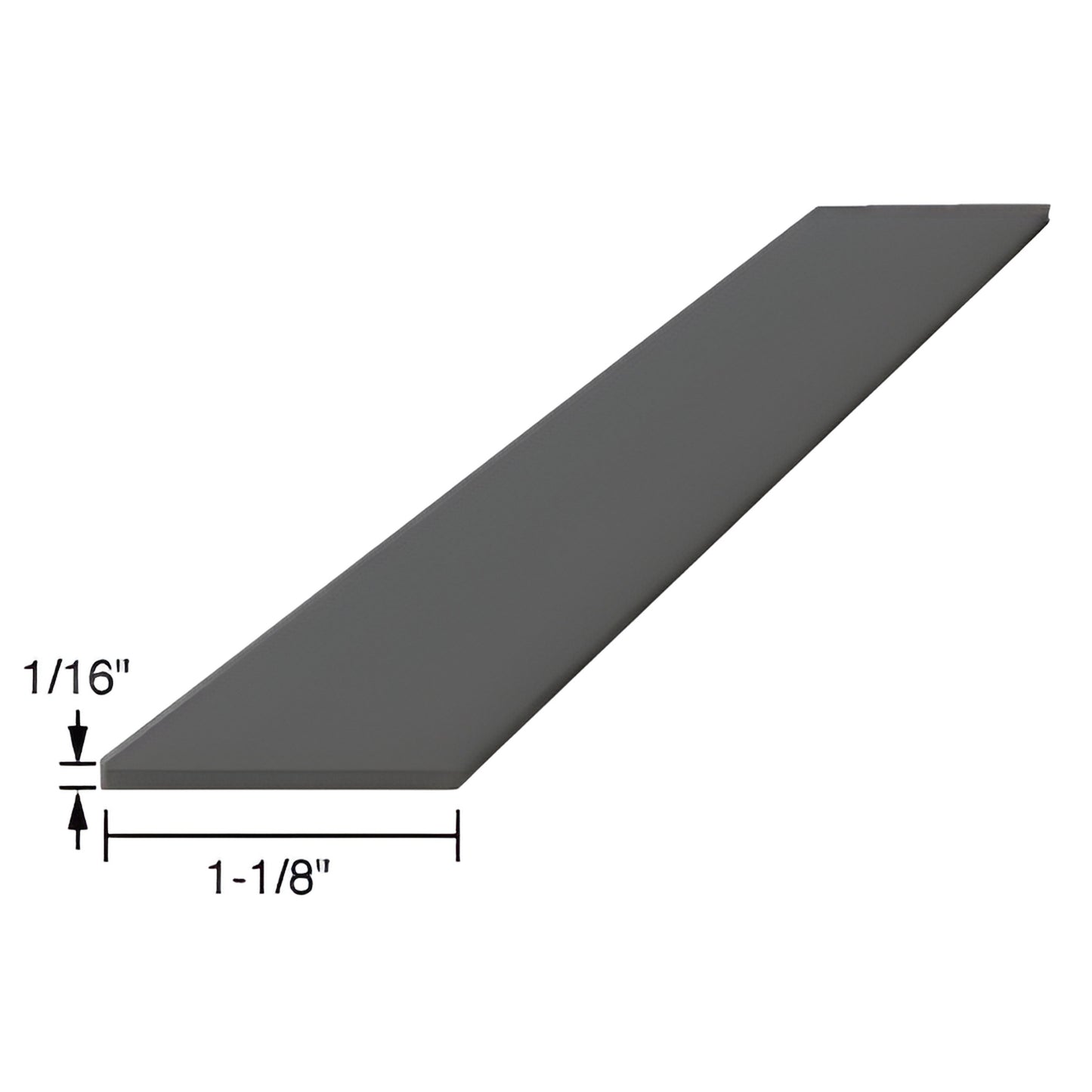Black EPDM rubber setting block (SBEP1), 4 in long, 1-1/8 in wide, 1/16 in thick - glazing support