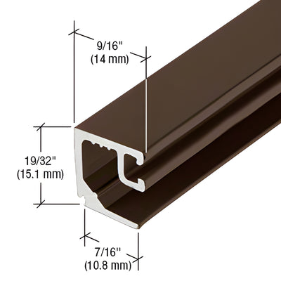 CRL-U.S. Aluminum Door Glass Stop for 1/4" Glass, Dark Bronze/Black Anodized 24'-2"